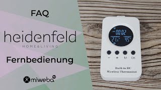 Heizplatten Fernbedienung  HP Serie Heidenfeld  FAQ Hilfestellung  Thermostat Hilfe  Bedienung [upl. by Naujud]