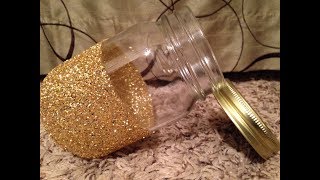 How to Make Decorative Glitter Mason Jars  Tutorial [upl. by Bronez]