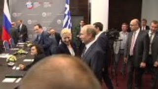 Putin and Tsipras sit down for talks [upl. by Aerol]