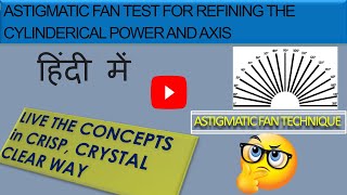 ASTIGMATIC FAN TEST MADE EASY  USES OF ASTIGMATIC FAN TO REFINE CYLINDER POWER AND AXIS IN HINDI [upl. by Body]