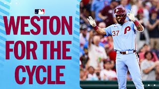 Weston Wilson hits for the cycle The 10th in Phillies HISTORY 🔔 [upl. by Polash404]