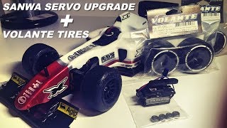 Xray X1  New Sanwa Servo and Volante Tires 🇺🇸🇬🇧 English Version [upl. by Drazze]