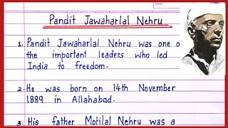 Pandit Jawaharlal Nehru 10 lines in English 10 lines on Pandit Jawaharlal Nehruin English [upl. by Aracot]