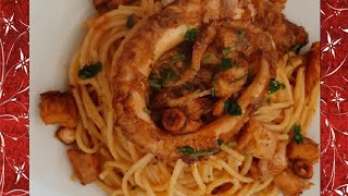 spaghetti con il polpo سباكتي بالاخطبوط [upl. by Nylrem497]