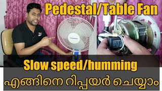 How to repair a PedestalTable Fan Slow speed Humming Problem [upl. by Xeno]