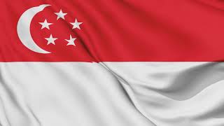 Singapore flag waving animation  free 4k stock footage [upl. by Ardnasela]