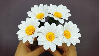 How to Make a Daisy Paper Flower  Paper Craft for Home Decor [upl. by Kinnon]