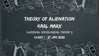 Theory of Alienation by Karl Marx  Shirin Sultana Mam Class 1 7th Semester 27 Jan 2022 [upl. by Hanako]