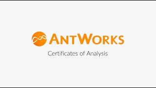 Certificate of Analysis  AntWorks [upl. by Louisette459]