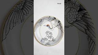 DIY Crane Painting on Plate  Wall Decor Ideas  Fevicryl Hobby Ideas India [upl. by Nnaeed]