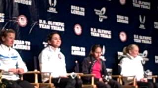 Shalane Flanagan Desi Davila Kara Goucher and Amy Hastings After 2012 Olympic Marathon Trials [upl. by Mora]