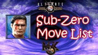 UMK3  MK3  SubZero Move List [upl. by Samella]