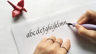 Italic Calligraphy Tutorial  Beginners Alphabet Demo [upl. by Lamond]