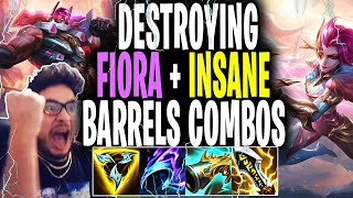 SOLARBACCA DESTROYS Fiora  INSANE Gangplank Barrels COMBOS [upl. by Ahcila]