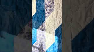 Fabric Cafe’s 3Fabric “Ribbons Quilt” QSize 120 HST freehand quilted Part 2 [upl. by Maillil]