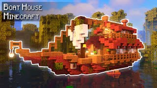 Minecraft How to build a Cozy Boat House on a Mangrove Swamp  Tutorial [upl. by Veronike769]