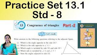 8th Maths  Practice Set 131   Congruence of triangles  Chapter 13  Part 2 [upl. by Cara]