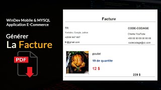Apprendre WinDev Mobile et MySQL  Générer la Facture pour son application [upl. by Baese76]
