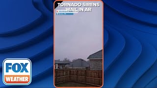 Tornado Sirens Wail During Severe Thunderstorm in Central Arkansas [upl. by Ahsuatan]