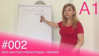 Njemački za početnike Deutsch A1  002  Nach dem Herkunftsland fragen  Alphabet [upl. by Nyrhtac]