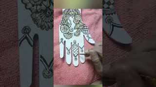 Mehendi design for bridal parties mehndi shortvideo eyemakeup simplemakeupforweddingparty [upl. by Nerval]