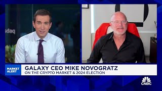 Galaxy CEO Mike Novogratz The next big jolt to bitcoin will be options that trade on ETFs [upl. by Akeemat897]