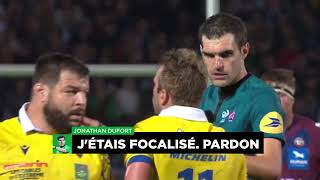 TOP 14  J9  Larbitre Monsieur Dufort sexcuse de ne pas avoir entendu le quotMarquequot dOConnor [upl. by Inaffyt141]