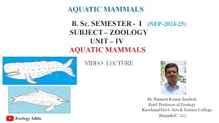 Aquatic Mammals  BSc Semester 1  ZOOLOGY  By Dr R K Tamboli [upl. by Rengia606]