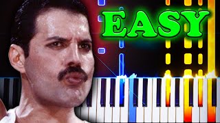 Queen  Dont Stop Me Now  EASY Piano Tutorial [upl. by Sirromaj838]