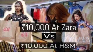 ₹10000 at ZARA Vs ₹10000 at HampM 🛍🛒  10k Shopping challenge🛍  Rugees Vini💕 [upl. by Gussman]