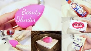 CÓMO LAVO Y DESINFECTO MI ESPONJA BEAUTY BLENDER  TIPS PARA CUIDARLA  MARIEBELLE [upl. by Kristo716]