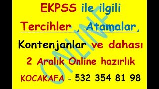 EKPSS atamalarıtercihlerikadro dağılımları ve çok daha fazlası SORU CEVAP Kocakafa Uzaktan Eğiti [upl. by Shore752]