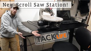 New Scroll Saw Station  TACKLIFE Stand Desk Review [upl. by Polk284]