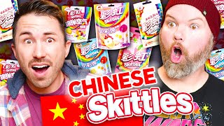 Americans Try WEIRD Chinese Skittles for the First Time [upl. by Naltiak]