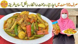 10 Minutes Men Achar Tayar  No Mehnat No Wait  Instant Mix Achar Recipe  Village Handi Roti [upl. by Rehpinej516]