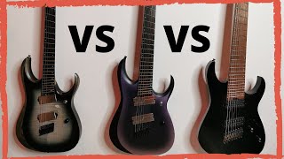 6 String vs 7 String vs 8 String  DIfferent Metal styles riff comparison [upl. by Komara684]