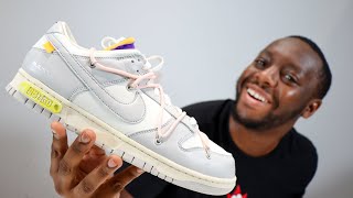 Nike x Off White Dunk Low Lot 24 Sneaker Review QuickSchopes 222 Schopes DM1602 119 Sail Coral [upl. by Cale]