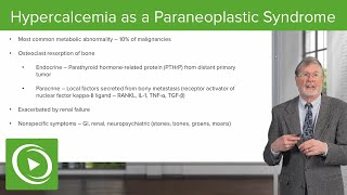 Hypercalcemia as a Paraneoplastic Syndrome [upl. by Eniledam49]