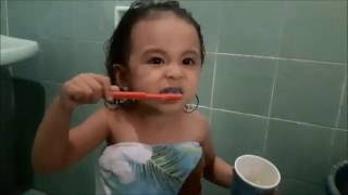 2 yearold kid Learn how to Brush the Teeth  Practice Tooth brushing is fun [upl. by Renell]