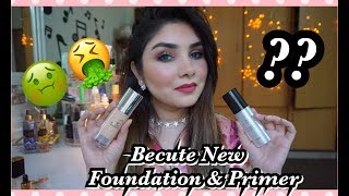 Pakistani Brand  BECUTE Foundation amp Primer First Impression  Worth Buying Or Not  Nishoo Khan [upl. by Neile]