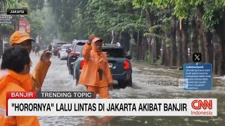 quotHorornyaquot Lalu Lintas Di Jakarta Akibat Banjir [upl. by Llertnek810]