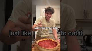 CHICAGO STYLE PIZZA pizza food cooking youtubeshorts trending funny better home [upl. by Aerdnaxela383]