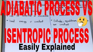 Adiabatic vs IsentropicDifference between adiabatic and isentropic processAdiabatic isentropic [upl. by Hamfurd657]