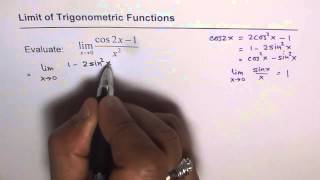 28 Evaluate Limit of cos 2x  1x2Function [upl. by Sumerlin455]