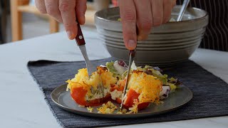 Incredible New Take On Stuffed Peppers Mediterranean Stuffed Peppers Topped With Crispy Potatoes [upl. by Tennaj852]