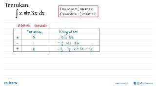 TentukanIntegral x sin 3x dx [upl. by Christal671]