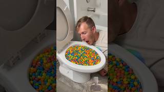 😱 OMG skittles eating in toilet funny satisfying shorts comedy candy memes [upl. by Nwatna]