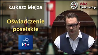 Łukasz Mejza  oświadczenie poselskie [upl. by Kartis657]