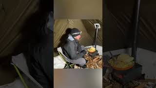 Winter Hammock Tent Camping P2 survival outdoortent bushcraft treetent camping wintercamping [upl. by Kciv574]