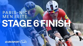 HARDFOUGHT WIN 💪  Stage 6 Finish ParisNice 2024  Eurosport Cycling [upl. by Atilef]